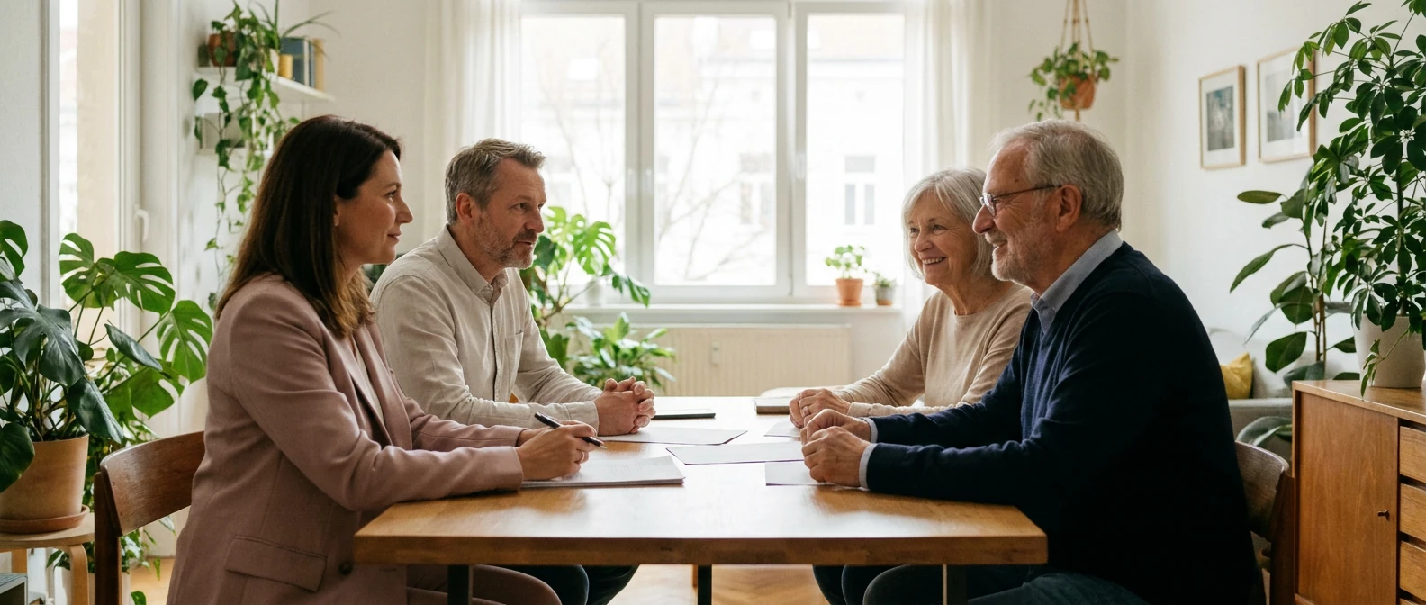 Une entreprise et une association discutent d'un projet autour d'une table